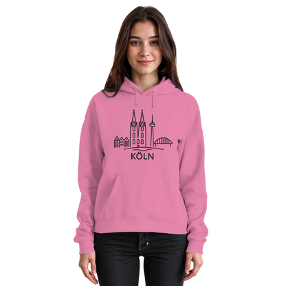 Köln Skyline (großer Druck auf der Brust) - Basic Unisex Hoodie