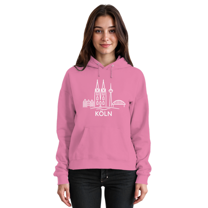 Köln Skyline (großer Druck auf der Brust) - Basic Unisex Hoodie
