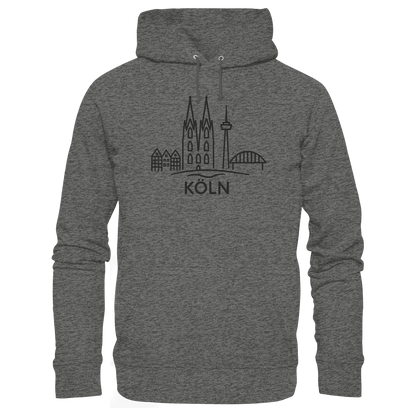 Köln Skyline (großer Druck auf der Brust) - Basic Unisex Hoodie