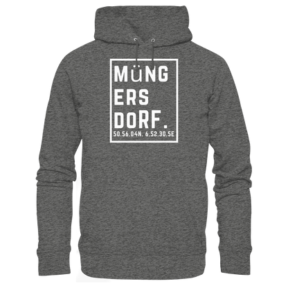 Müngersdorf Koordinaten (großer Druck auf der Brust) - Basic Unisex Hoodie