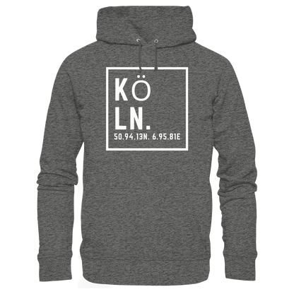 Köln Koordinaten (großer Druck auf der Brust) - Basic Unisex Hoodie