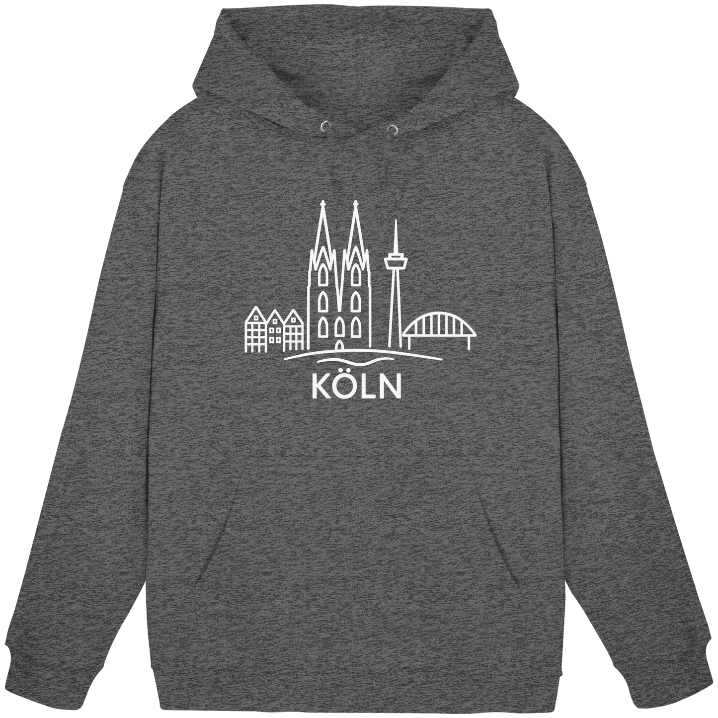 Köln Skyline (großer Druck auf der Brust) - Basic Unisex Hoodie