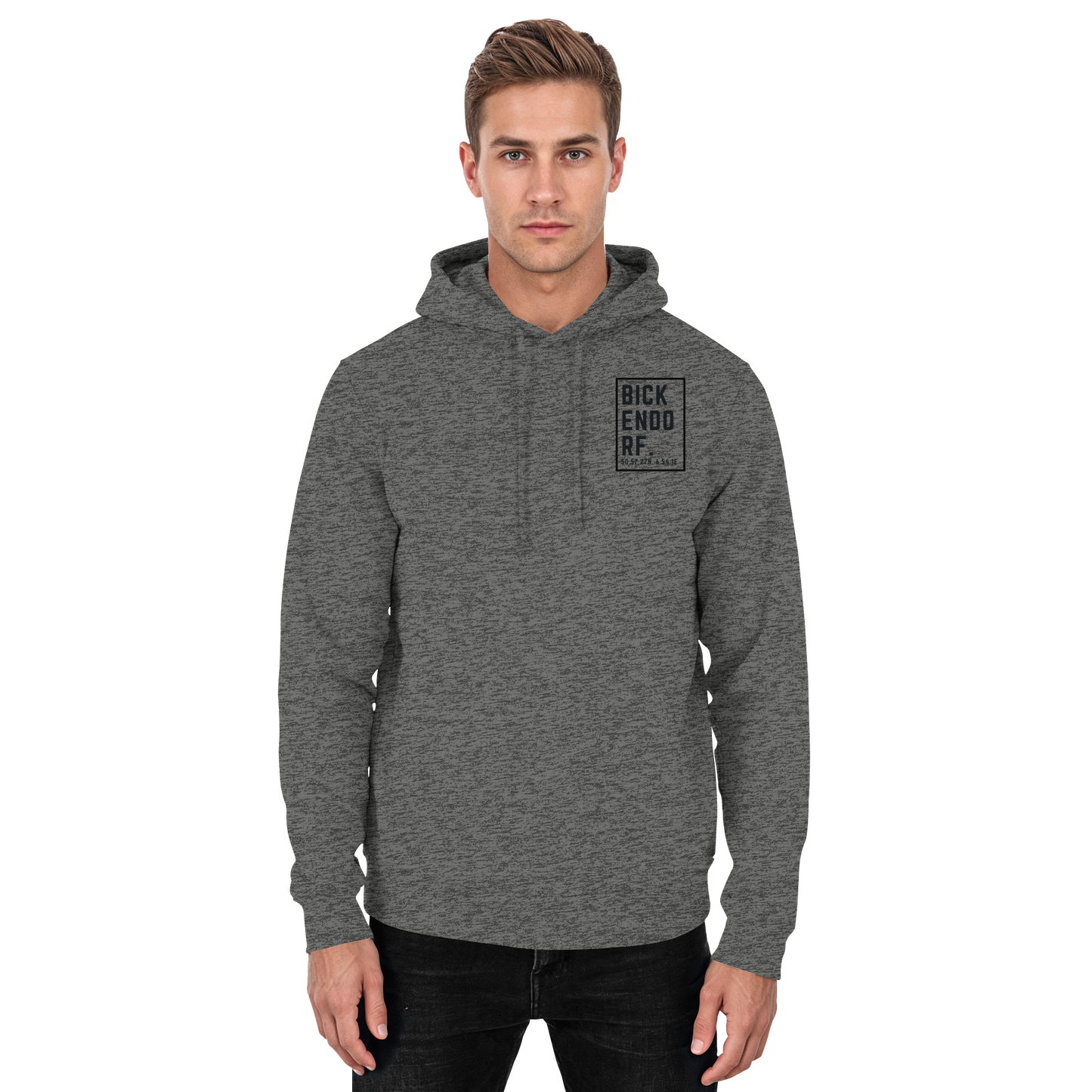 Bickendorf Koordinaten (kleiner Druck auf der Brust) - Basic Unisex Hoodie