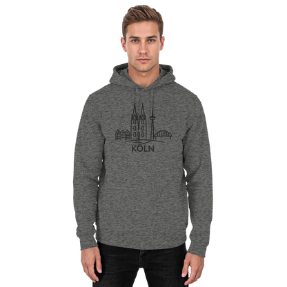 Köln Skyline (großer Druck auf der Brust) - Basic Unisex Hoodie