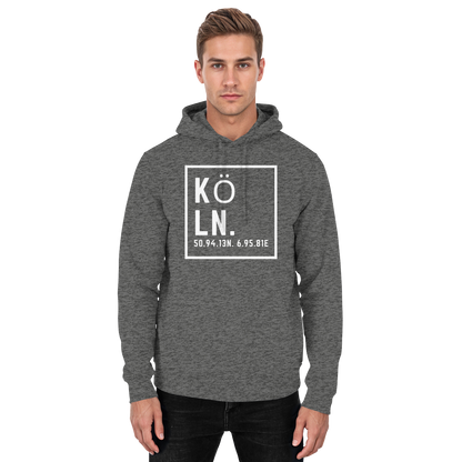 Köln Koordinaten (großer Druck auf der Brust) - Basic Unisex Hoodie