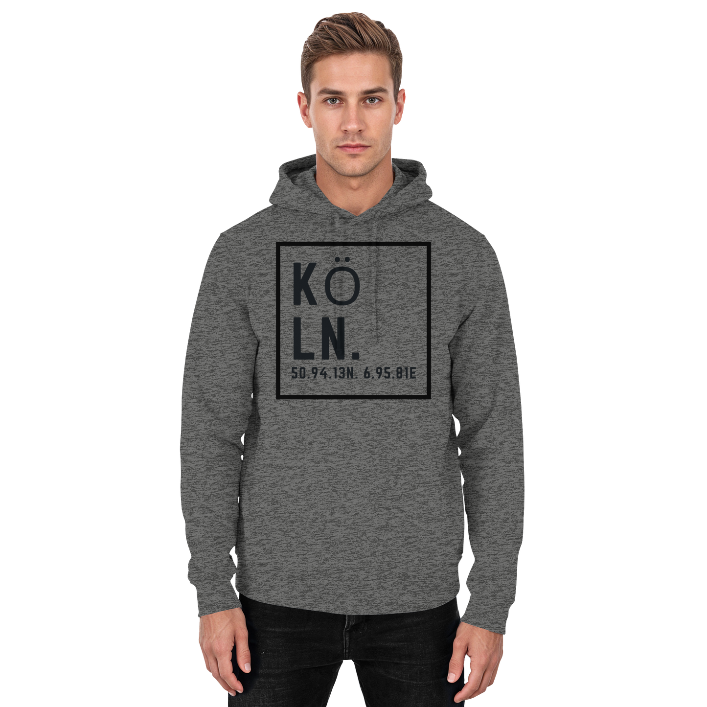 Köln Koordinaten (großer Druck auf der Brust) - Basic Unisex Hoodie