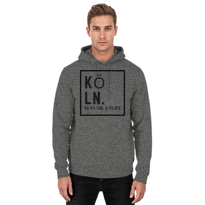 Köln Koordinaten (großer Druck auf der Brust) - Basic Unisex Hoodie