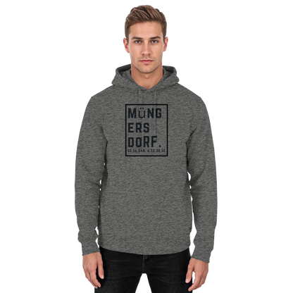 Müngersdorf Koordinaten (großer Druck auf der Brust) - Basic Unisex Hoodie