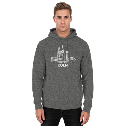 Köln Skyline (großer Druck auf der Brust) - Basic Unisex Hoodie