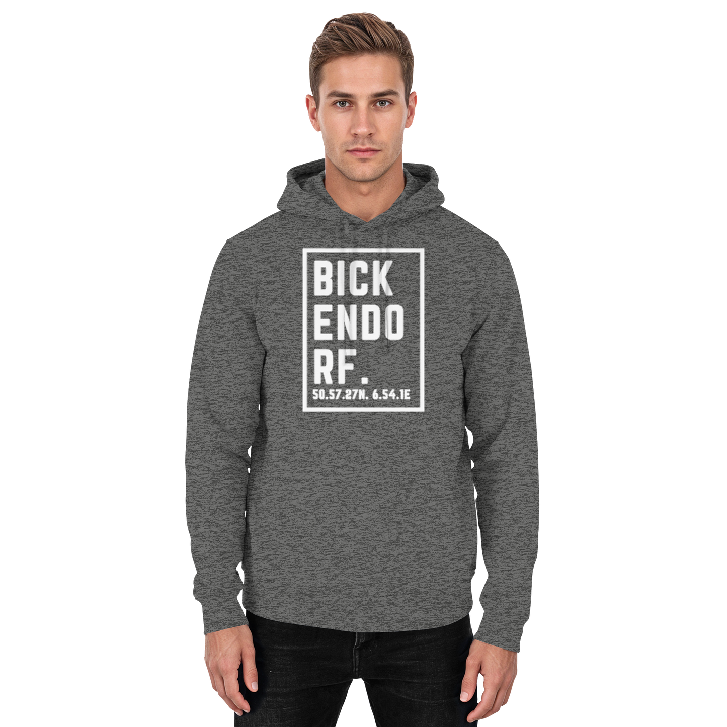 Bickendorf Koordinaten (großer Druck auf der Brust) - Basic Unisex Hoodie