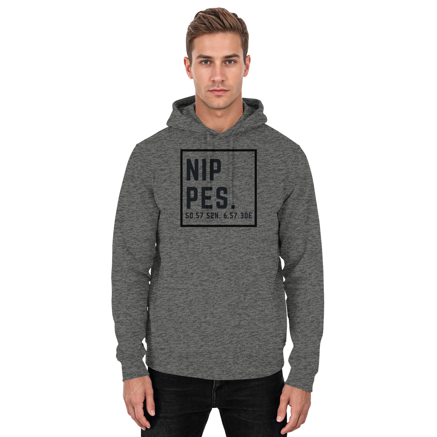 Nippes Koordinaten (großer Druck auf der Brust) - Basic Unisex Hoodie