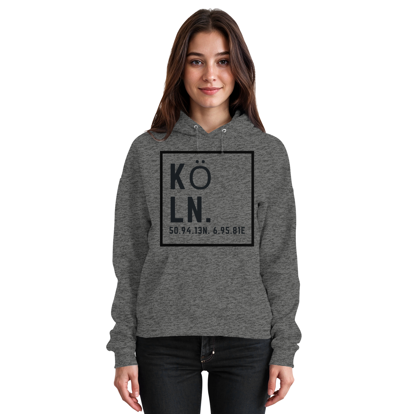 Köln Koordinaten (großer Druck auf der Brust) - Basic Unisex Hoodie