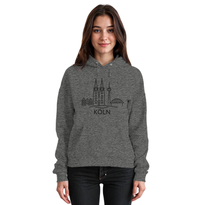 Köln Skyline (großer Druck auf der Brust) - Basic Unisex Hoodie