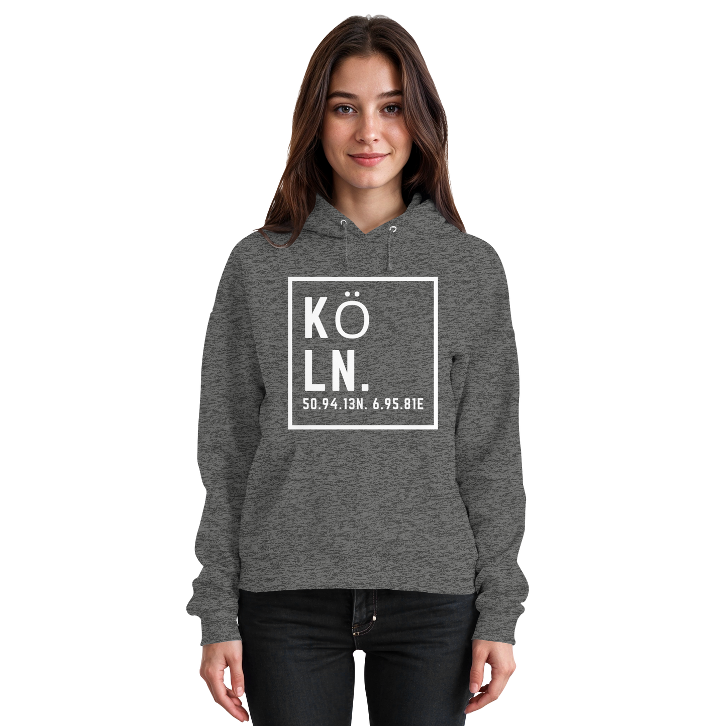Köln Koordinaten (großer Druck auf der Brust) - Basic Unisex Hoodie