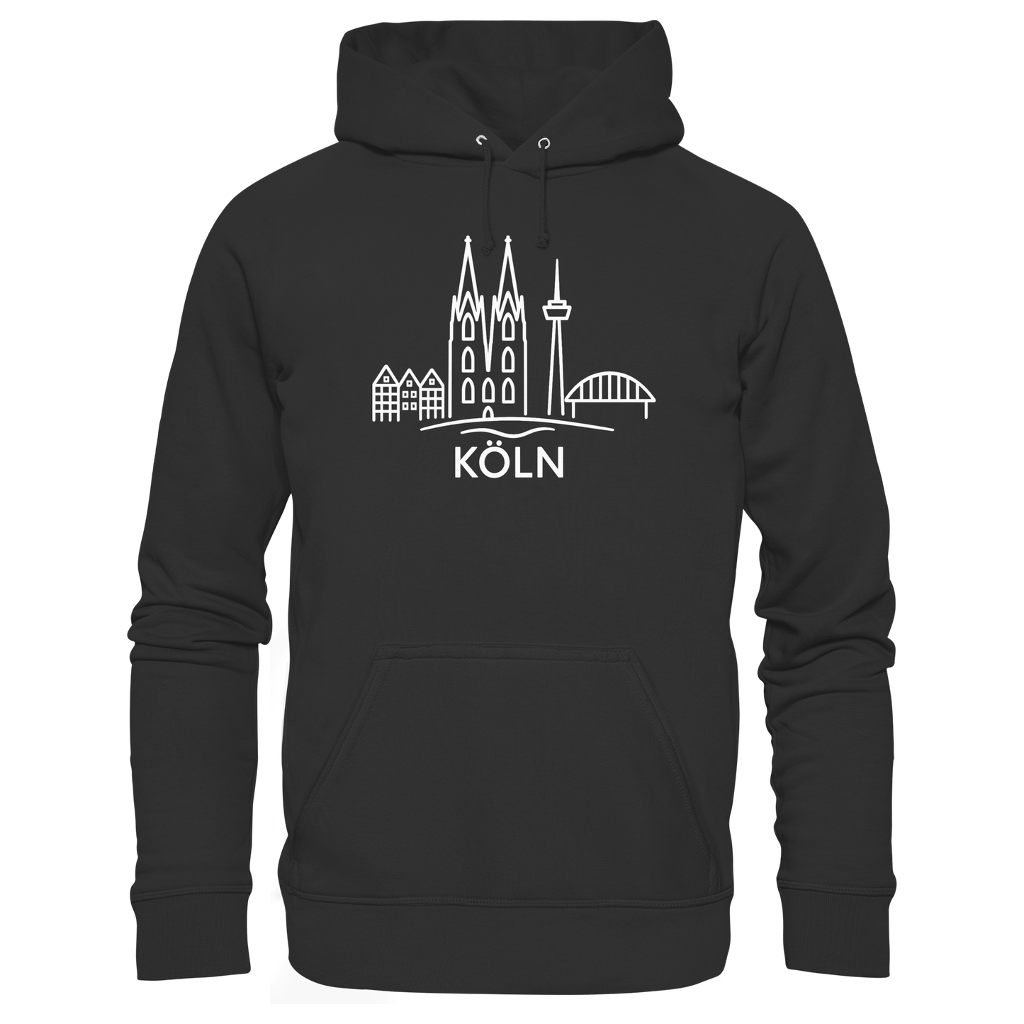 Köln Skyline (großer Druck auf der Brust) - Basic Unisex Hoodie