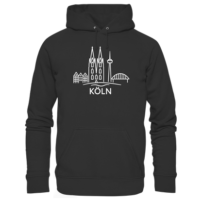 Köln Skyline (großer Druck auf der Brust) - Basic Unisex Hoodie