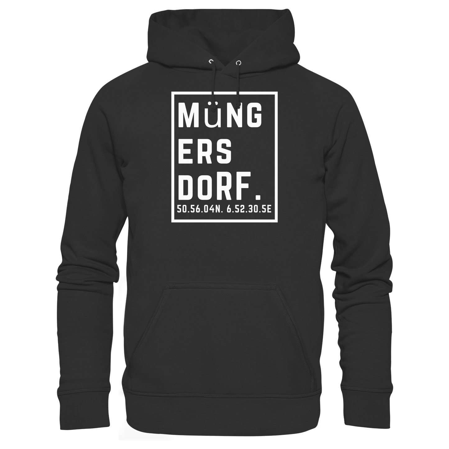 Müngersdorf Koordinaten (großer Druck auf der Brust) - Basic Unisex Hoodie