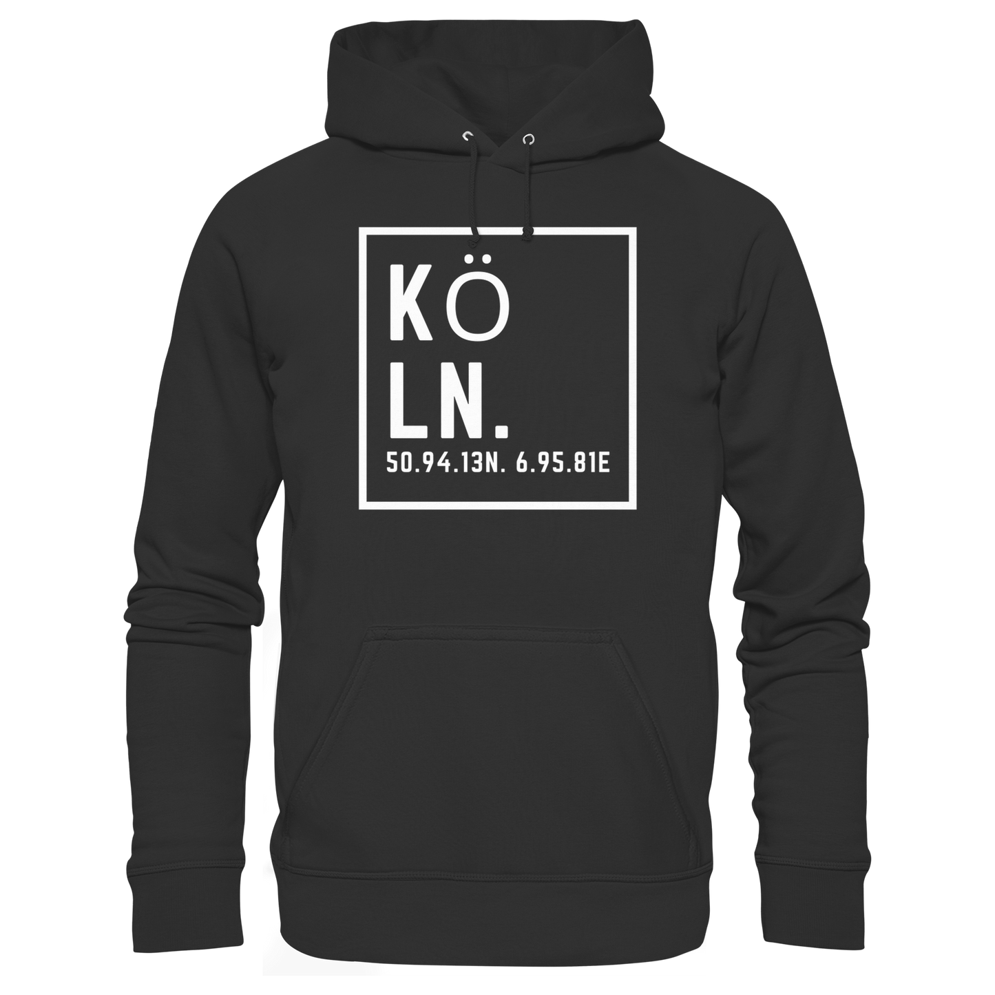 Köln Koordinaten (großer Druck auf der Brust) - Basic Unisex Hoodie
