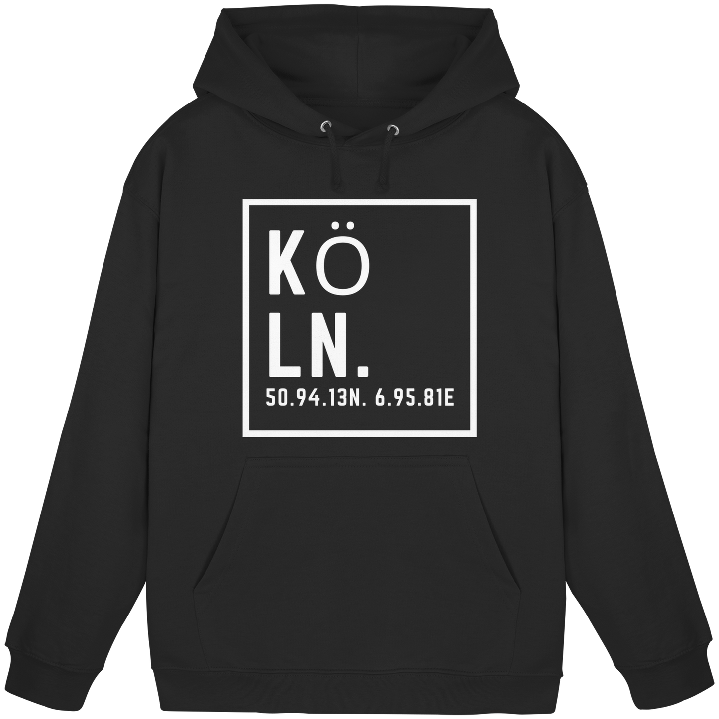 Köln Koordinaten (großer Druck auf der Brust) - Basic Unisex Hoodie