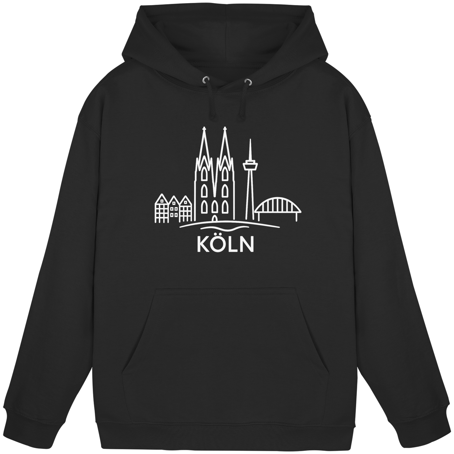 Köln Skyline (großer Druck auf der Brust) - Basic Unisex Hoodie