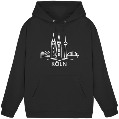 Köln Skyline (großer Druck auf der Brust) - Basic Unisex Hoodie