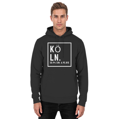 Köln Koordinaten (großer Druck auf der Brust) - Basic Unisex Hoodie