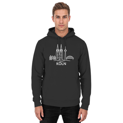 Köln Skyline (großer Druck auf der Brust) - Basic Unisex Hoodie