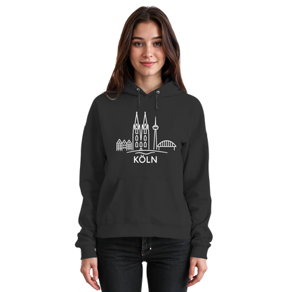 Köln Skyline (großer Druck auf der Brust) - Basic Unisex Hoodie