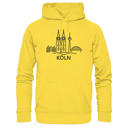 Köln Skyline (großer Druck auf der Brust) - Basic Unisex Hoodie