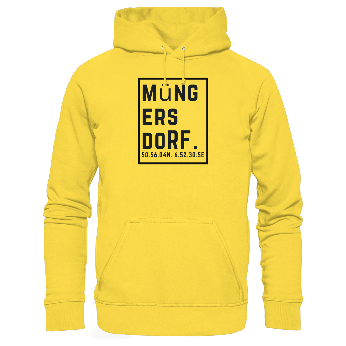 Müngersdorf Koordinaten (großer Druck auf der Brust) - Basic Unisex Hoodie