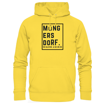 Müngersdorf Koordinaten (großer Druck auf der Brust) - Basic Unisex Hoodie