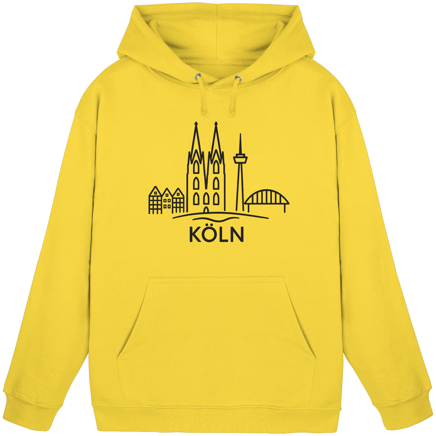 Köln Skyline (großer Druck auf der Brust) - Basic Unisex Hoodie