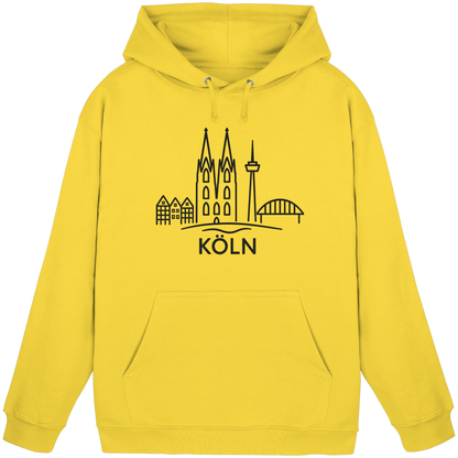 Köln Skyline (großer Druck auf der Brust) - Basic Unisex Hoodie