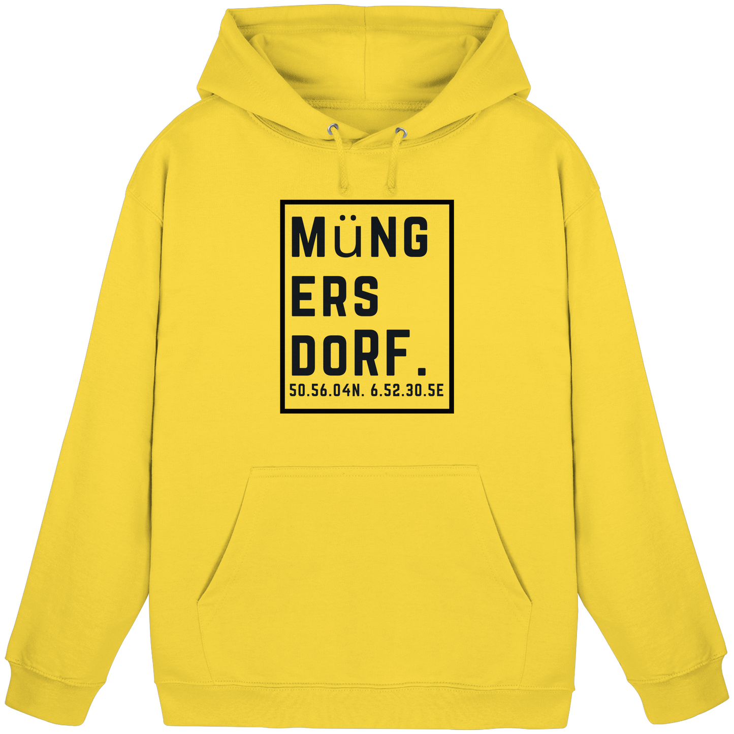 Müngersdorf Koordinaten (großer Druck auf der Brust) - Basic Unisex Hoodie