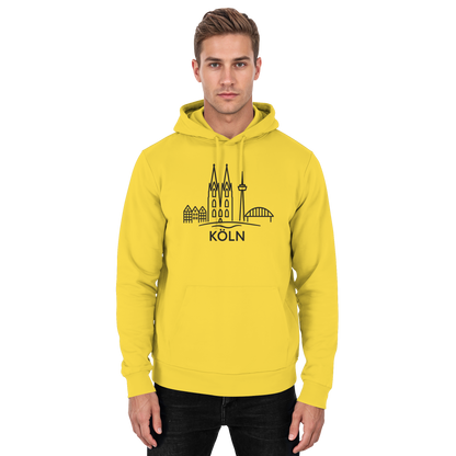 Köln Skyline (großer Druck auf der Brust) - Basic Unisex Hoodie