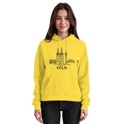 Köln Skyline (großer Druck auf der Brust) - Basic Unisex Hoodie