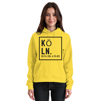 Köln Koordinaten (großer Druck auf der Brust) - Basic Unisex Hoodie