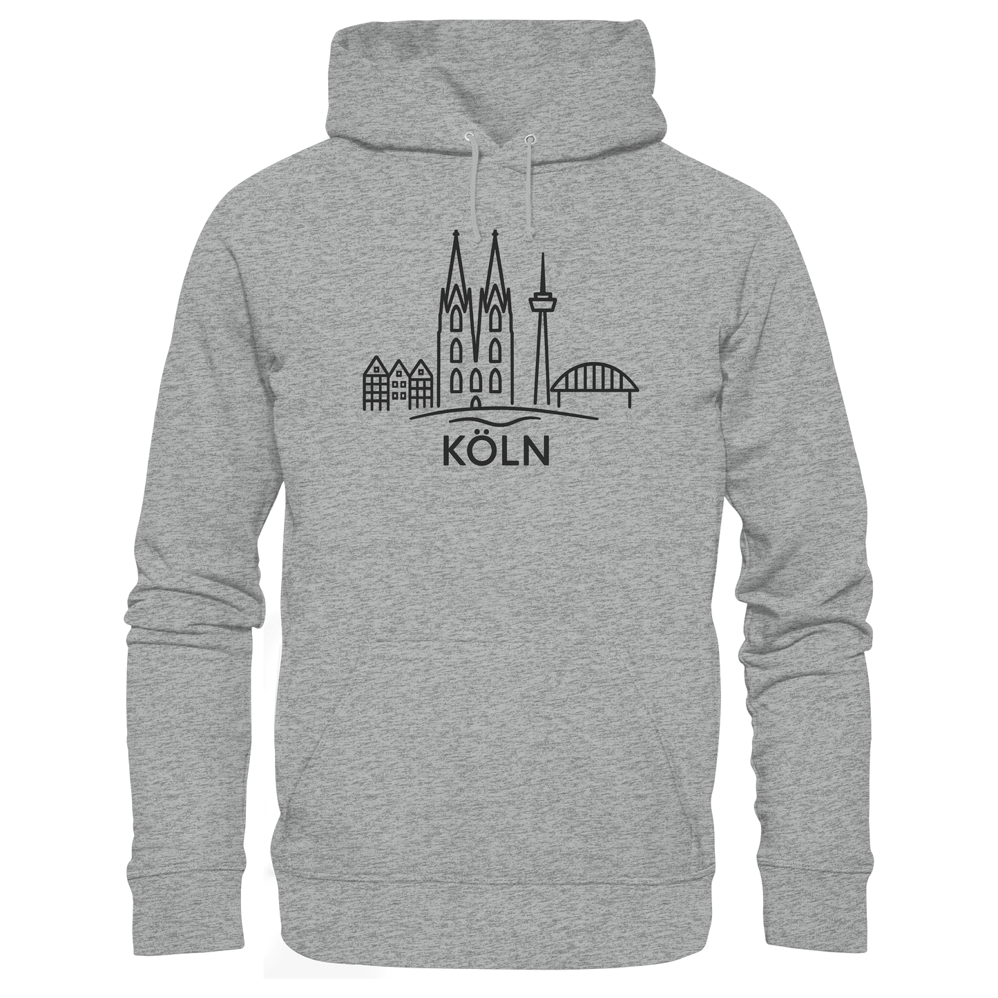 Köln Skyline (großer Druck auf der Brust) - Basic Unisex Hoodie