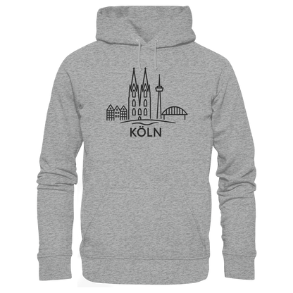 Köln Skyline (großer Druck auf der Brust) - Basic Unisex Hoodie