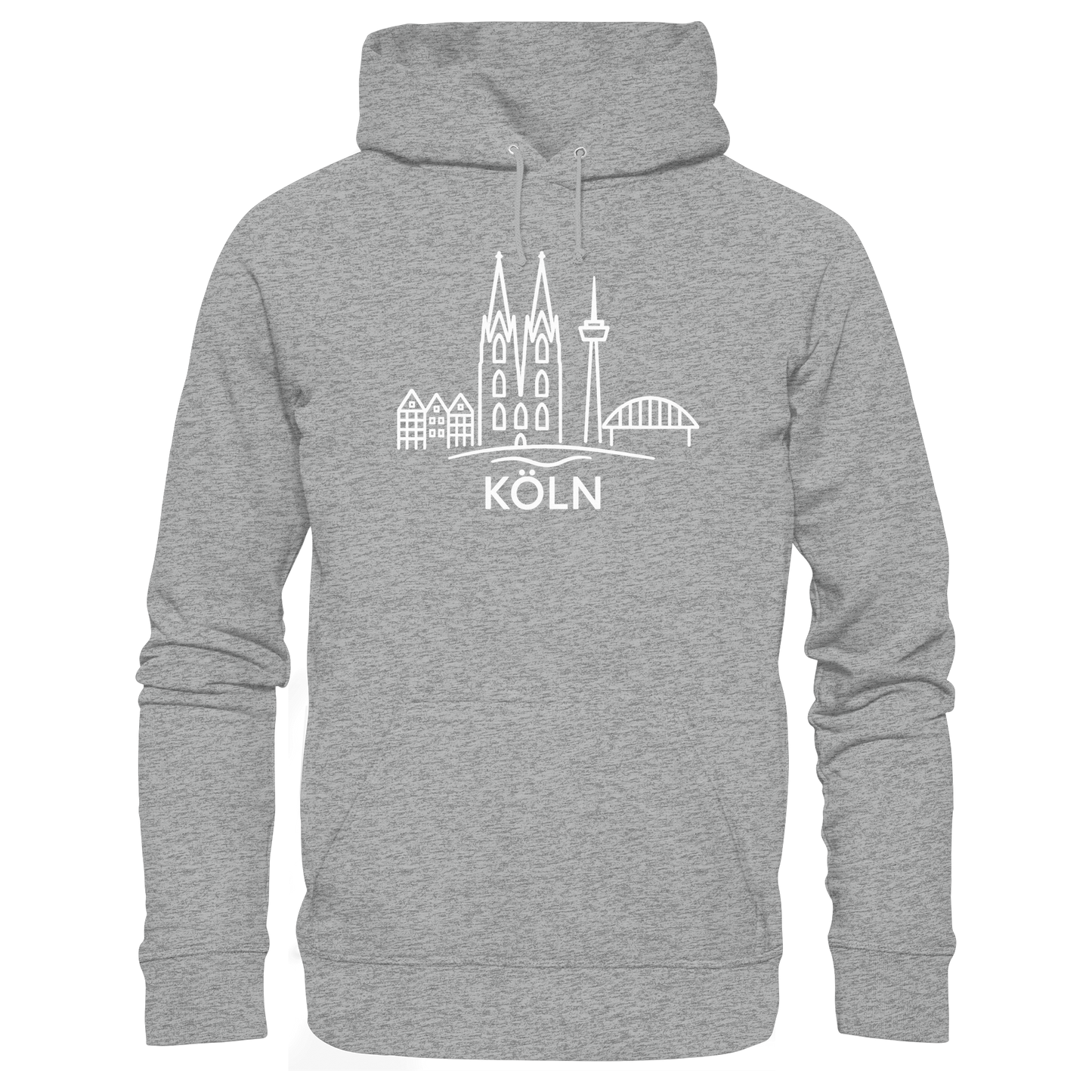 Köln Skyline (großer Druck auf der Brust) - Basic Unisex Hoodie