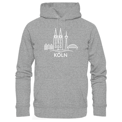 Köln Skyline (großer Druck auf der Brust) - Basic Unisex Hoodie
