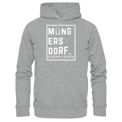 Müngersdorf Koordinaten (großer Druck auf der Brust) - Basic Unisex Hoodie