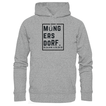 Müngersdorf Koordinaten (großer Druck auf der Brust) - Basic Unisex Hoodie