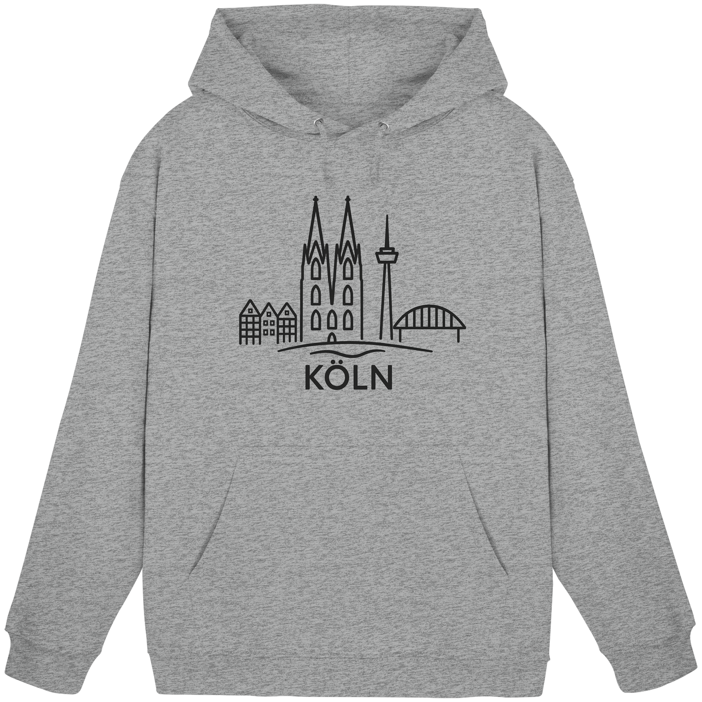 Köln Skyline (großer Druck auf der Brust) - Basic Unisex Hoodie