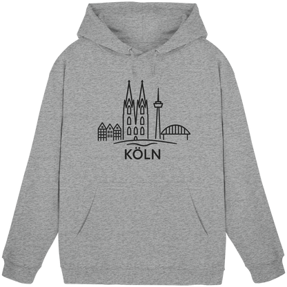 Köln Skyline (großer Druck auf der Brust) - Basic Unisex Hoodie