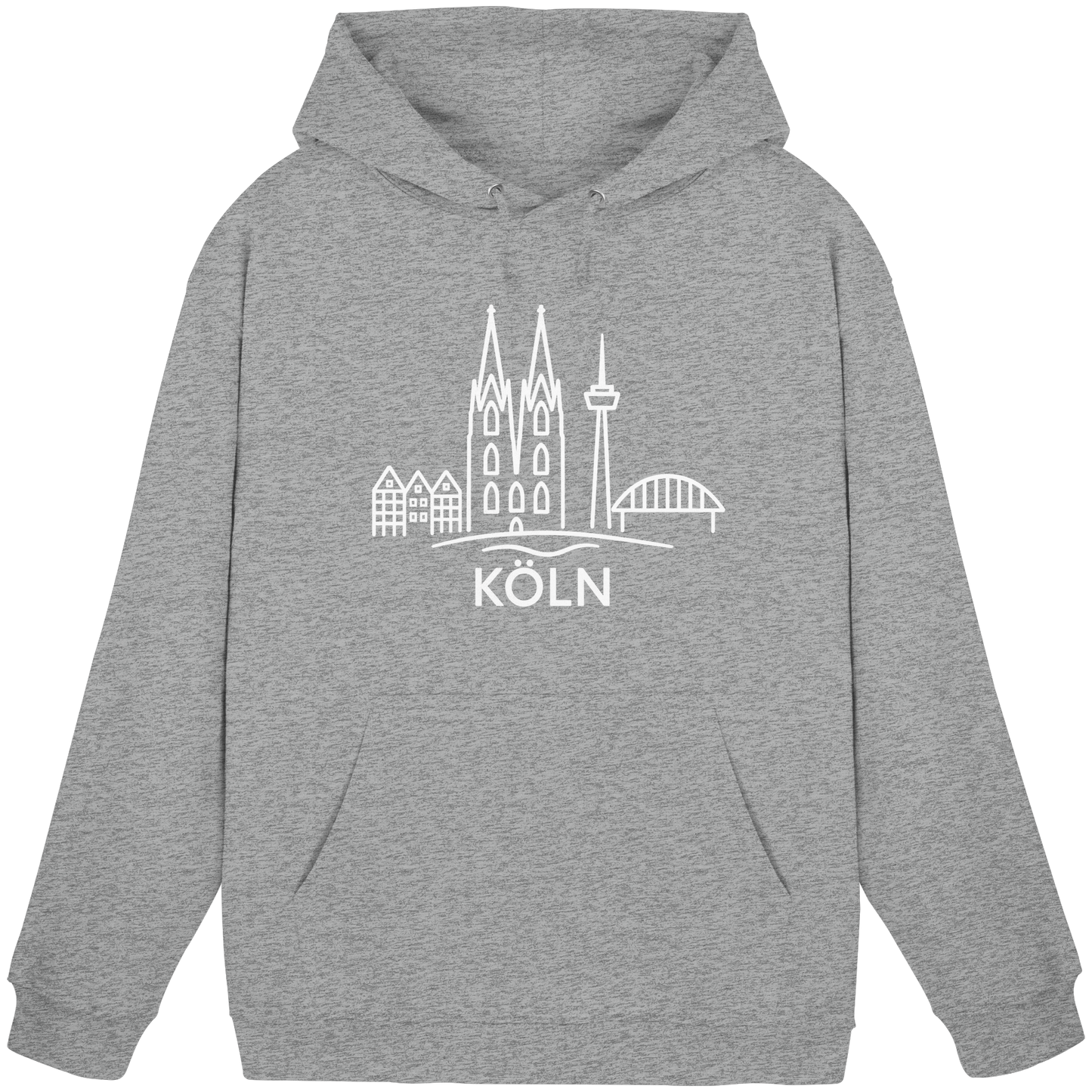 Köln Skyline (großer Druck auf der Brust) - Basic Unisex Hoodie