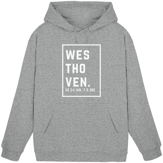 Westhoven Koordinaten (großer Druck auf der Brust) - Basic Unisex Hoodie