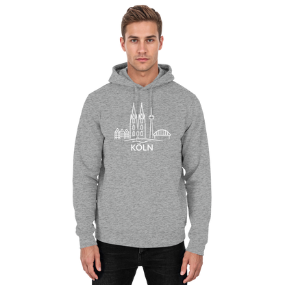 Köln Skyline (großer Druck auf der Brust) - Basic Unisex Hoodie