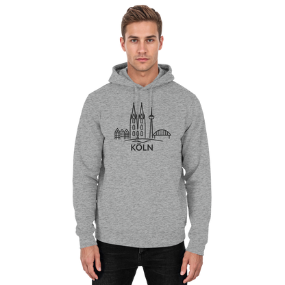 Köln Skyline (großer Druck auf der Brust) - Basic Unisex Hoodie