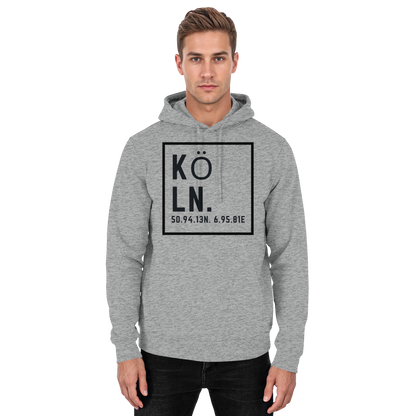 Köln Koordinaten (großer Druck auf der Brust) - Basic Unisex Hoodie